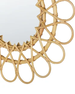 Lustro ścienne BABAI 60 cm 60 cm Rattan Naturalny