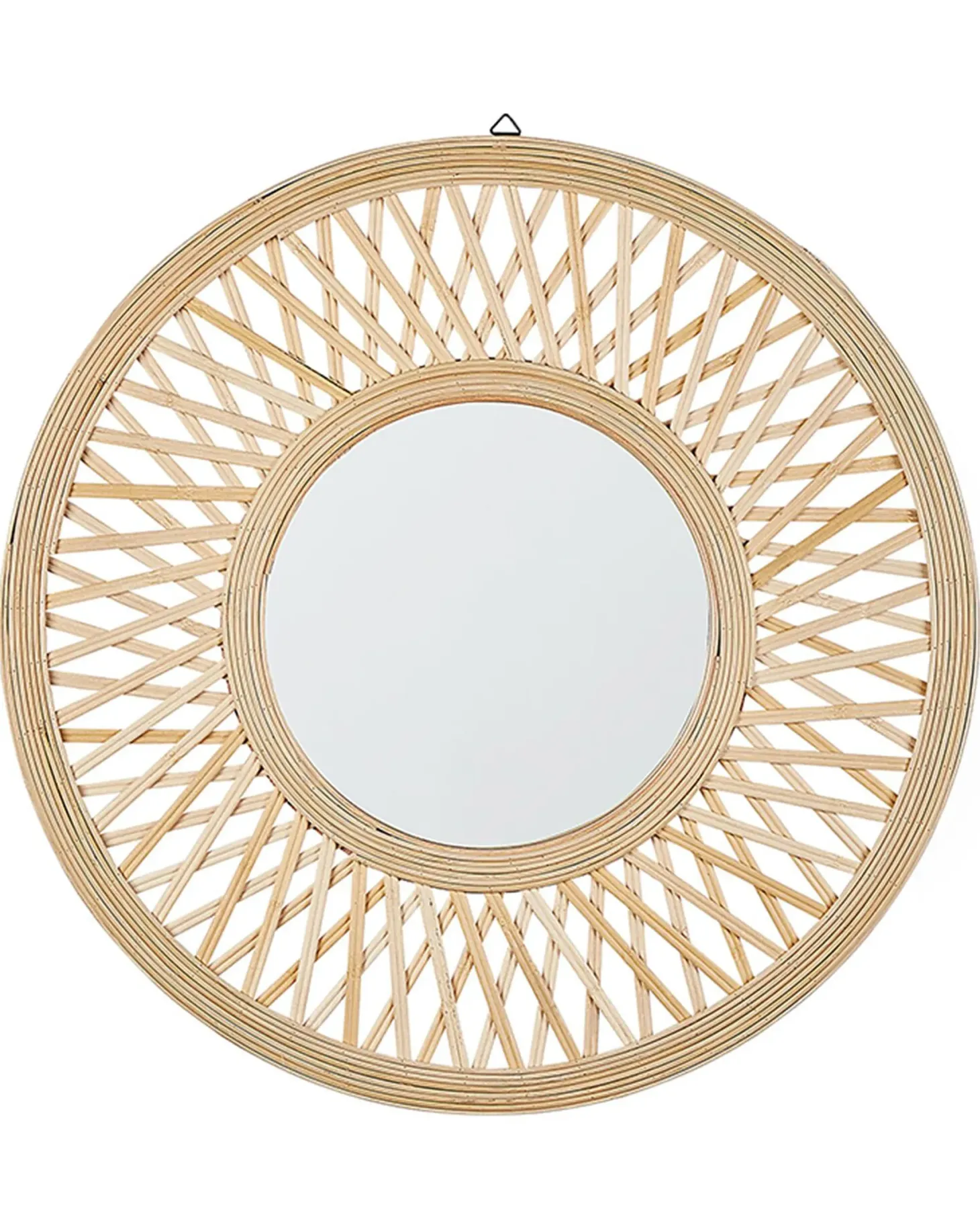 Lustro ścienne BACATA 60 cm 60 cm Bambus Naturalny