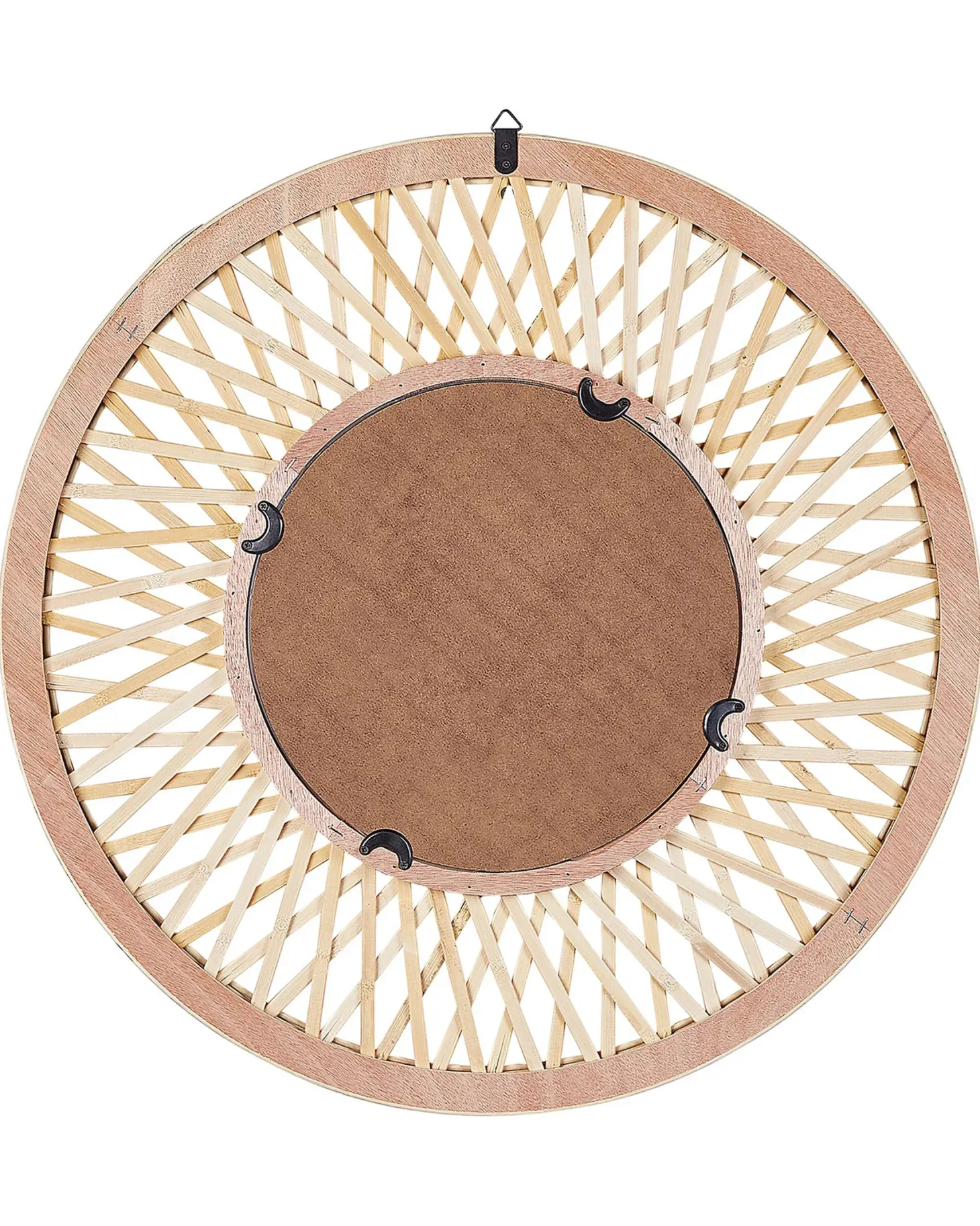 Lustro ścienne BACATA 60 cm 60 cm Bambus Naturalny