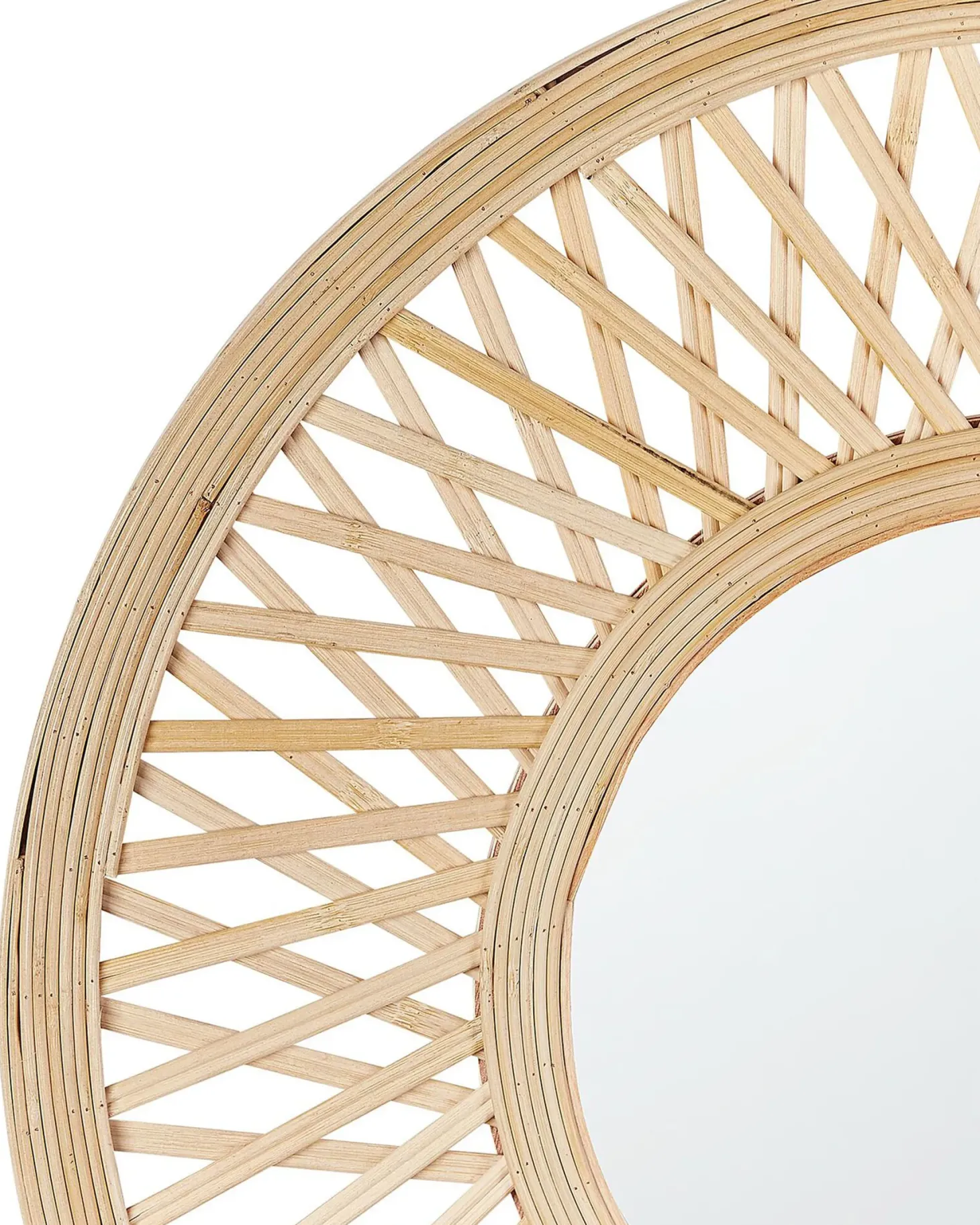 Lustro ścienne BACATA 60 cm 60 cm Bambus Naturalny