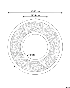Lustro ścienne BACATA 60 cm 60 cm Bambus Naturalny