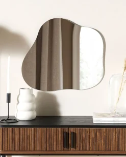 Lustro ścienne BAGNEUX 50 cm 55 cm Srebrny