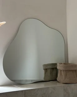 Lustro ścienne BAGNEUX 50 cm 55 cm Srebrny