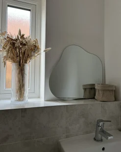 Lustro ścienne BAGNEUX 50 cm 55 cm Srebrny