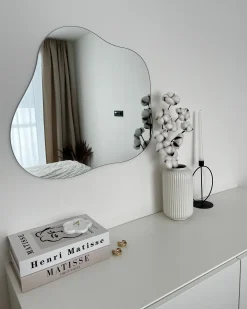 Lustro ścienne BAGNEUX 50 cm 55 cm Srebrny