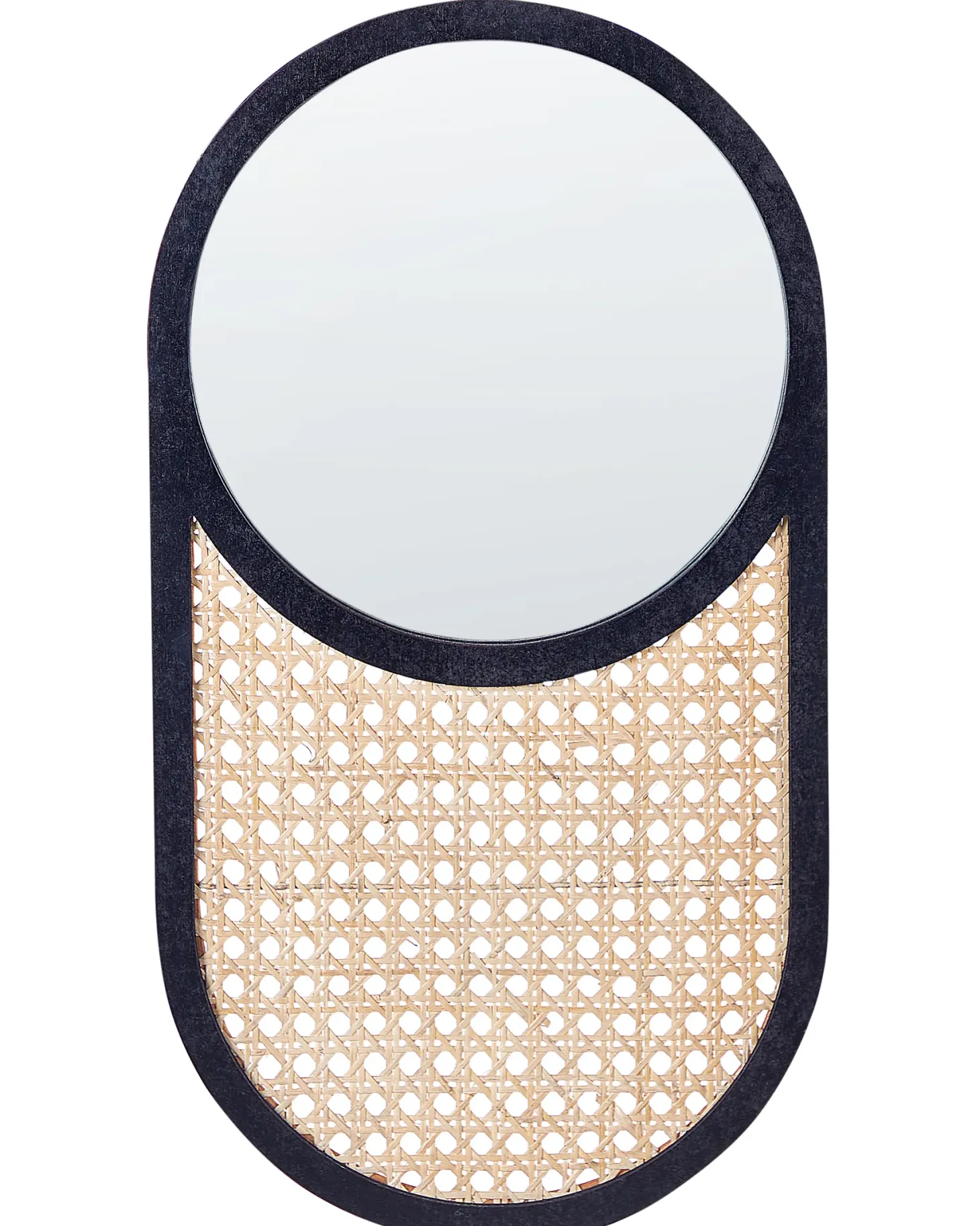 Lustro ścienne BALEAL 30 cm 56 cm Rattan Naturalny