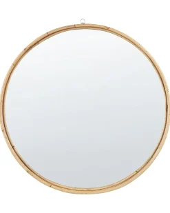 Lustro ścienne BARUNG 60 cm 60 cm Rattan Naturalny Beżowy