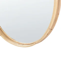 Lustro ścienne BARUNG 60 cm 60 cm Rattan Naturalny Beżowy