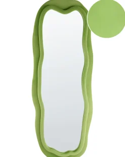 Lustro ścienne BEAUNE 56 cm 160 cm Welur Zielony