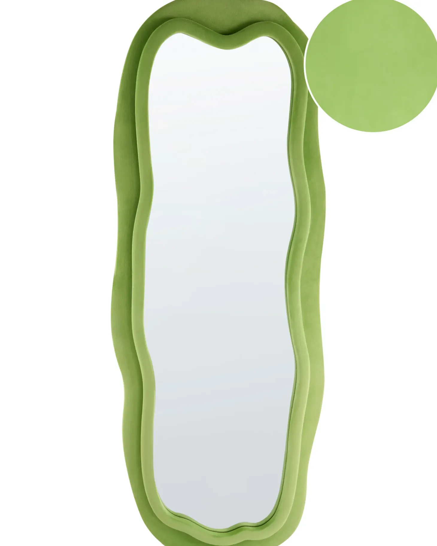 Lustro ścienne BEAUNE 56 cm 160 cm Welur Zielony
