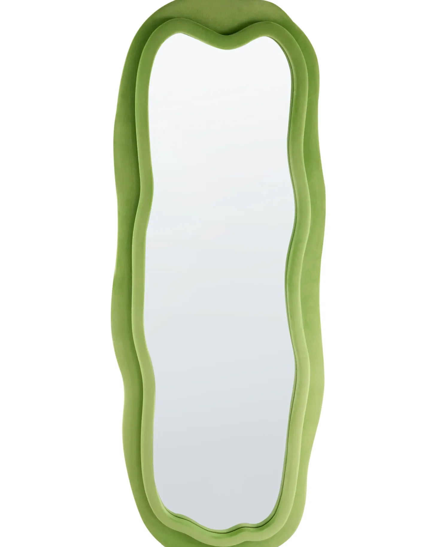 Lustro ścienne BEAUNE 56 cm 160 cm Welur Zielony
