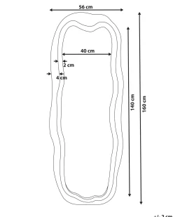 Lustro ścienne BEAUNE 56 cm 160 cm Welur Zielony