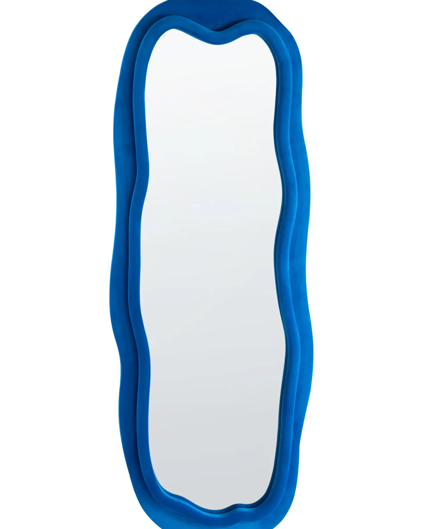 Lustro ścienne BEAUNE 56 cm 160 cm Welur Niebieski