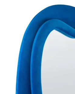 Lustro ścienne BEAUNE 56 cm 160 cm Welur Niebieski