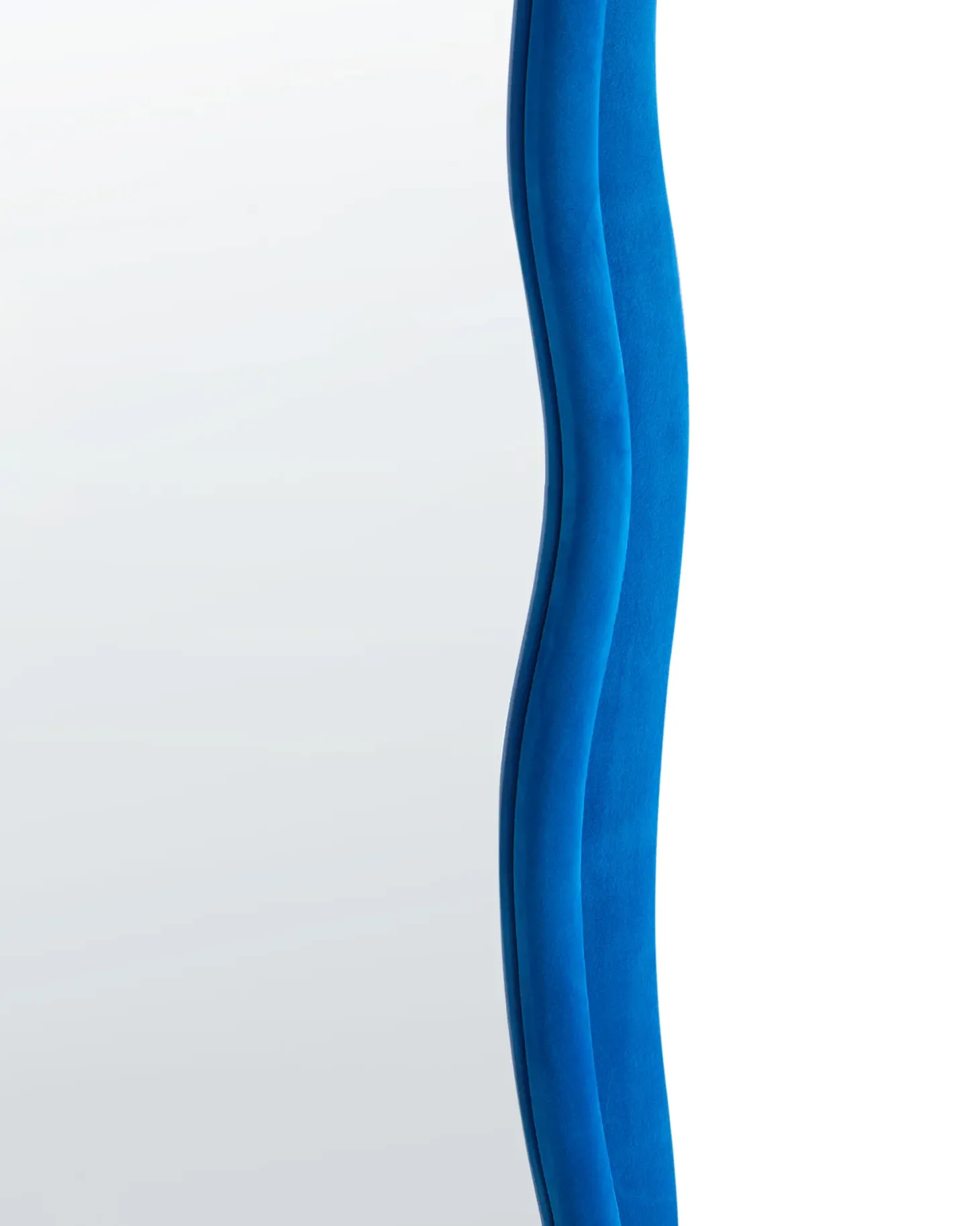Lustro ścienne BEAUNE 56 cm 160 cm Welur Niebieski