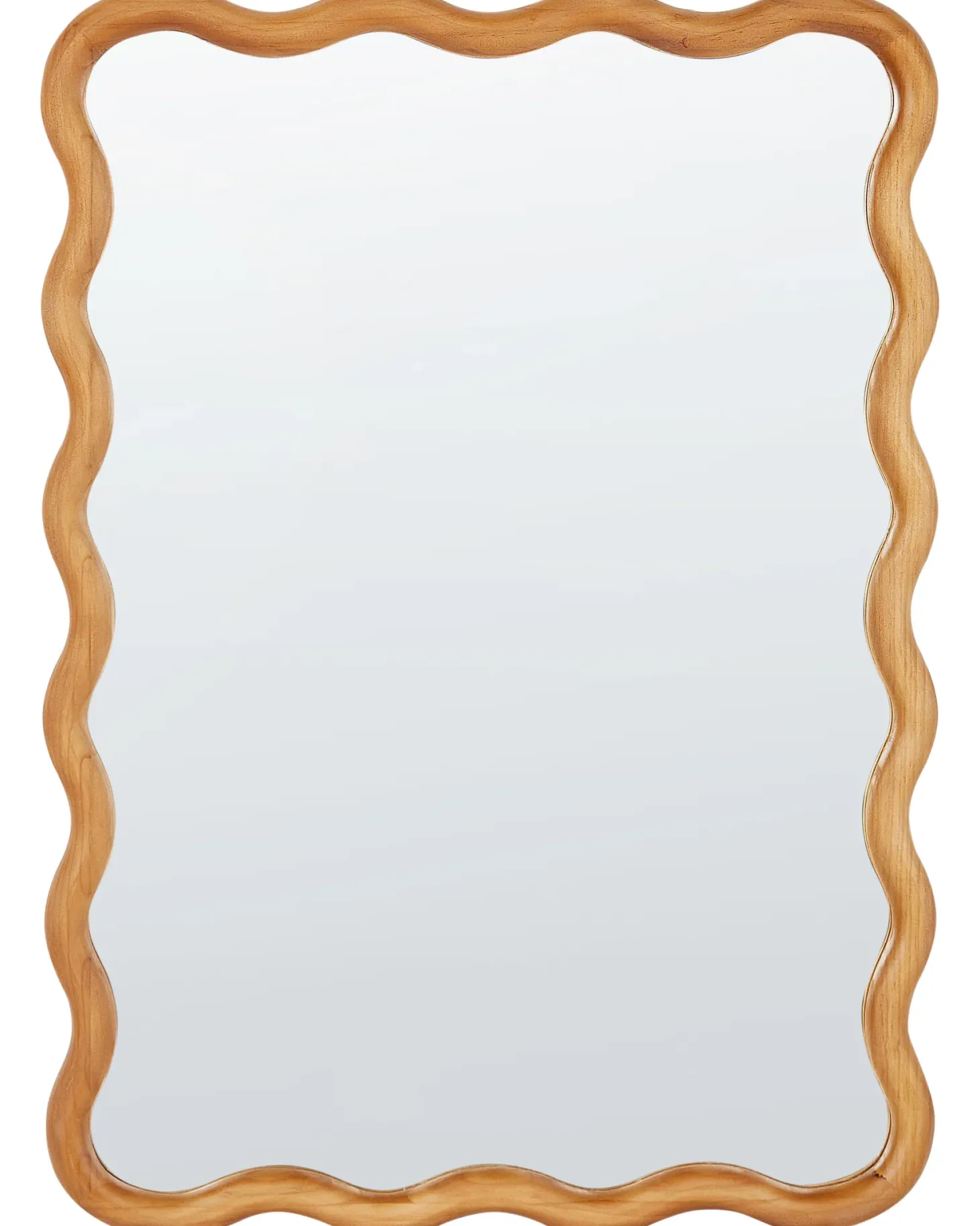 Lustro ścienne BEFFES 50 cm 72 cm Drewno sosnowe Naturalny