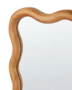 Lustro ścienne BEFFES 50 cm 72 cm Drewno sosnowe Naturalny