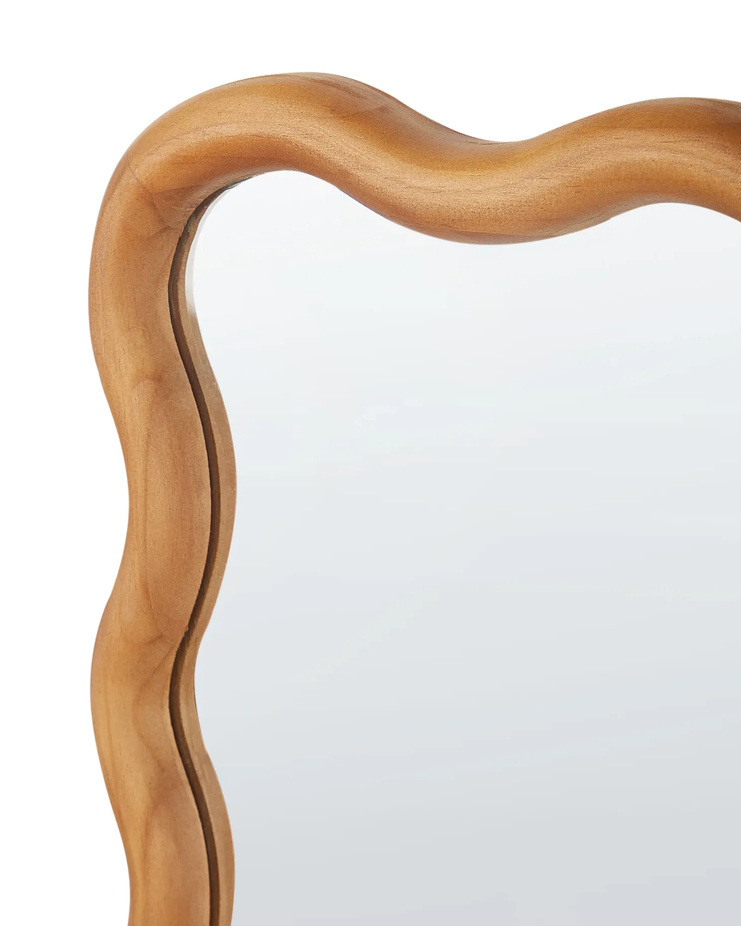 Lustro ścienne BEFFES 50 cm 72 cm Drewno sosnowe Naturalny