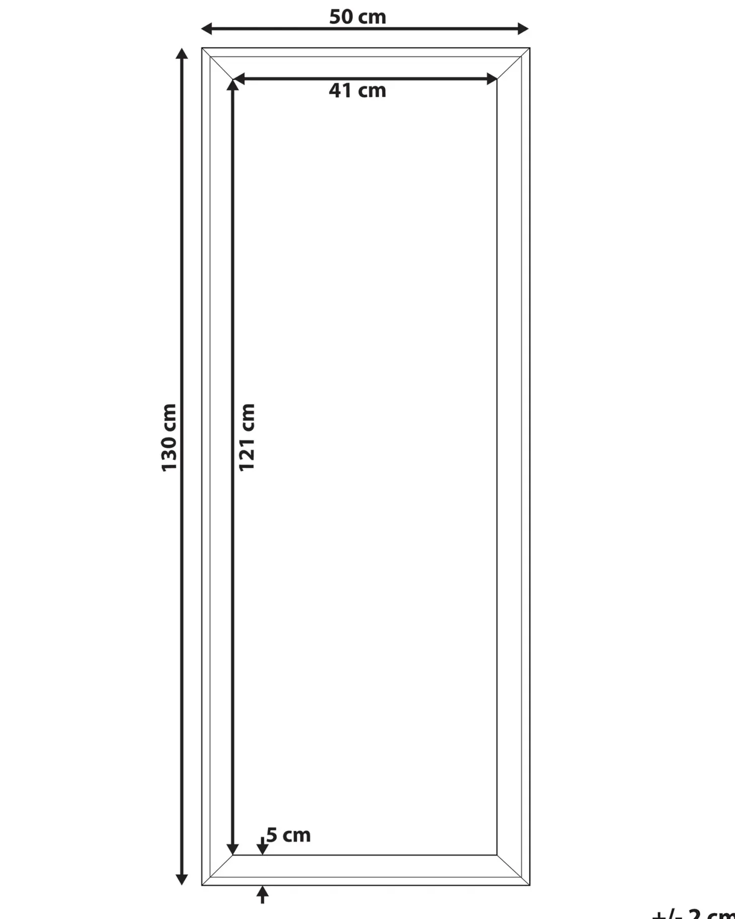 Lustro ścienne BENON 50 cm 130 cm Złamana biel