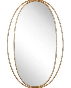 Lustro ścienne BESSON 55 cm 90 cm Metal Złoty