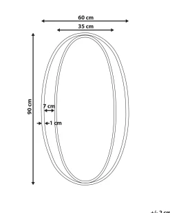 Lustro ścienne BESSON 55 cm 90 cm Metal Złoty