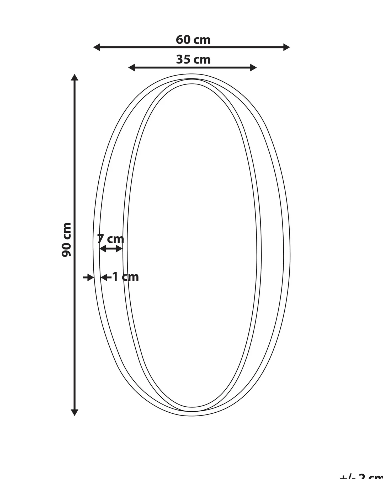 Lustro ścienne BESSON 55 cm 90 cm Metal Złoty