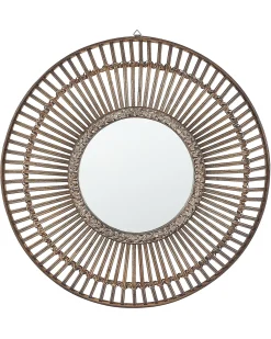 Lustro ścienne BLASITO 66 cm 66 cm Bambus Brązowy
