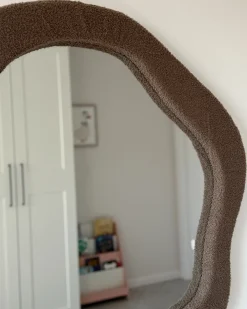 Lustro ścienne BLISMES 79 cm 80 cm Boucle Brązowy