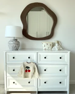 Lustro ścienne BLISMES 79 cm 80 cm Boucle Brązowy