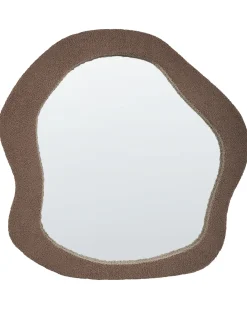 Lustro ścienne BLISMES 79 cm 80 cm Boucle Brązowy