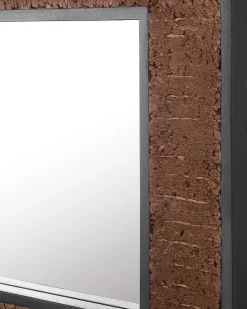 Lustro ścienne BOISE 60 cm 60 cm Drewno tekowe Ciemnobrązowy
