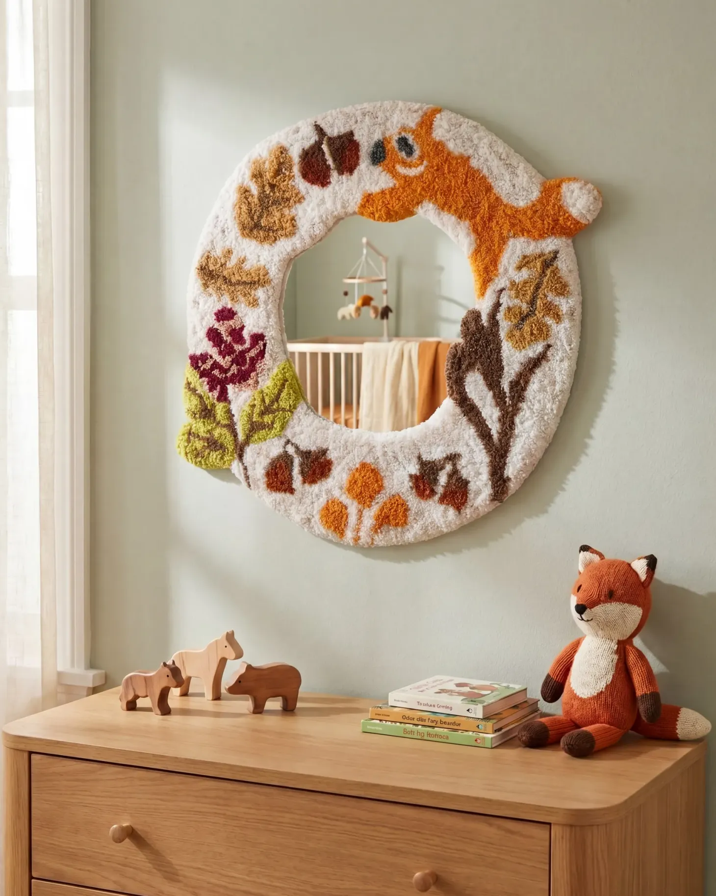 Lustro ścienne BORITI 51 cm 40 cm Bawełna Biały