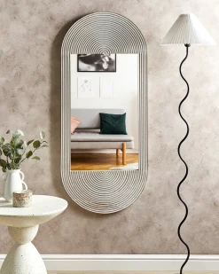 Lustro ścienne BRIANT 56 cm 130 cm Drewno mango Biały