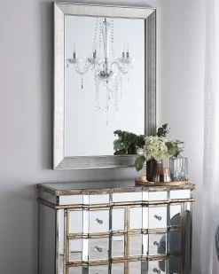 Lustro ścienne BUBRY 61 cm 91 cm Srebrny