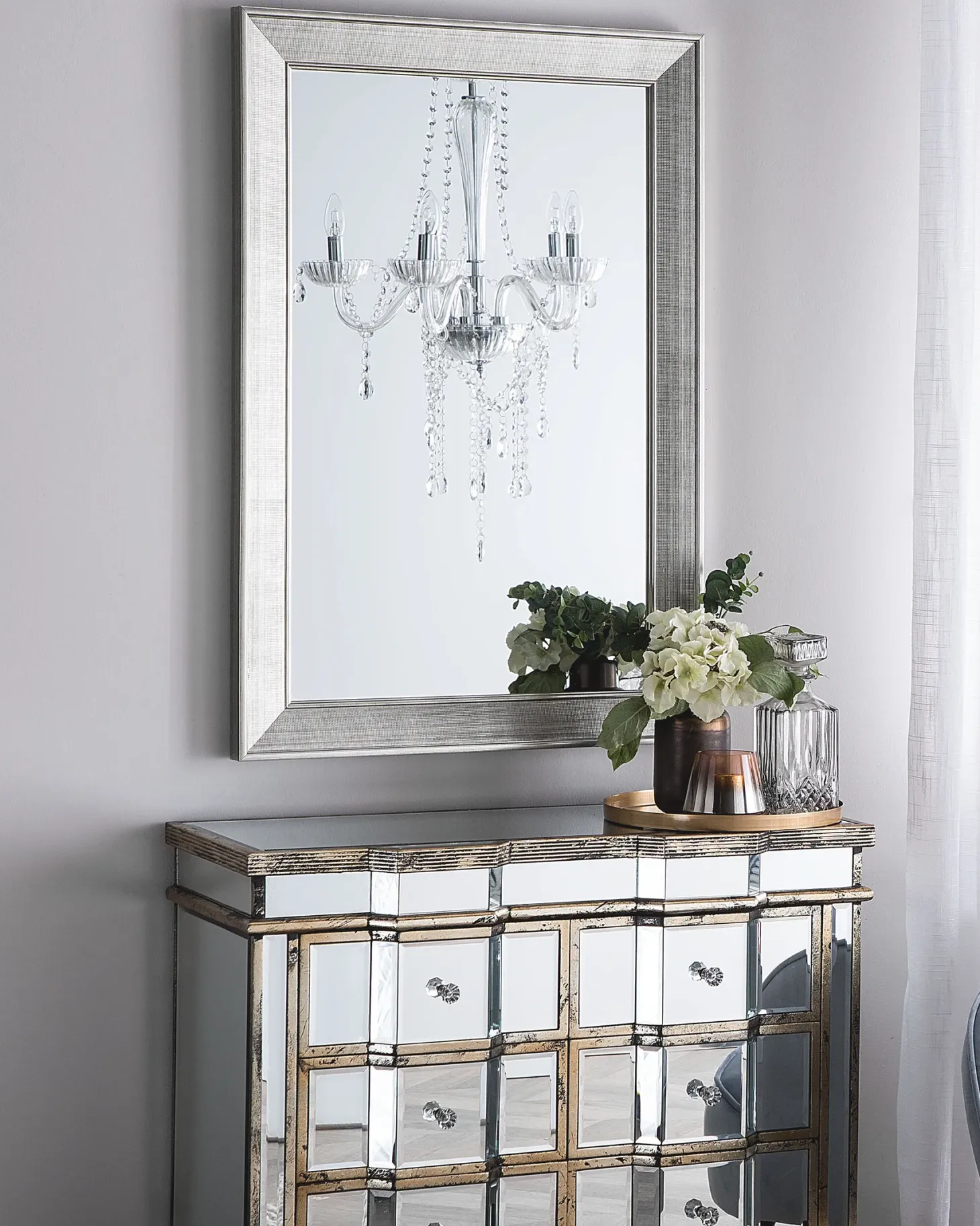 Lustro ścienne BUBRY 61 cm 91 cm Srebrny