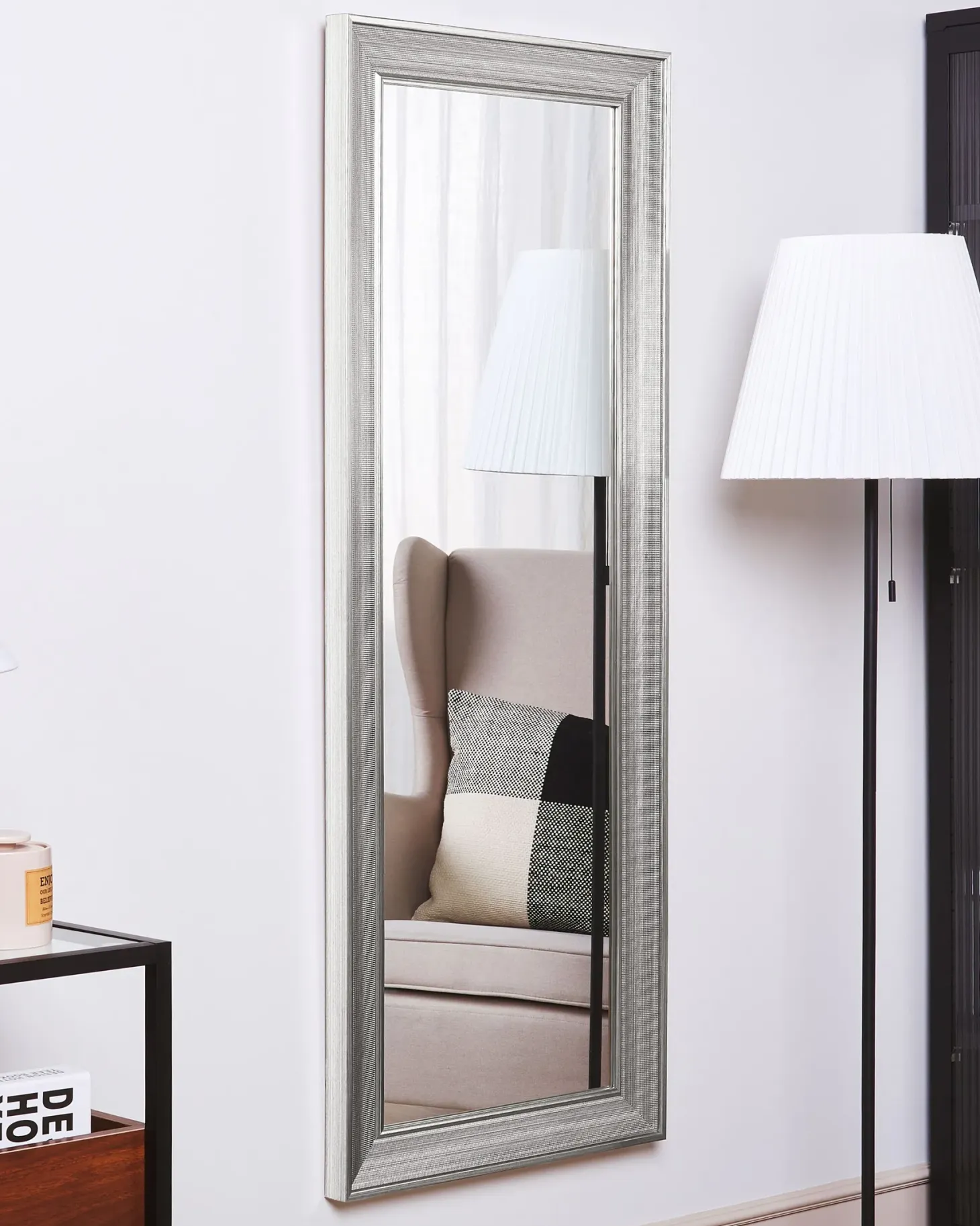 Lustro ścienne BUBRY 50 cm 130 cm Srebrny