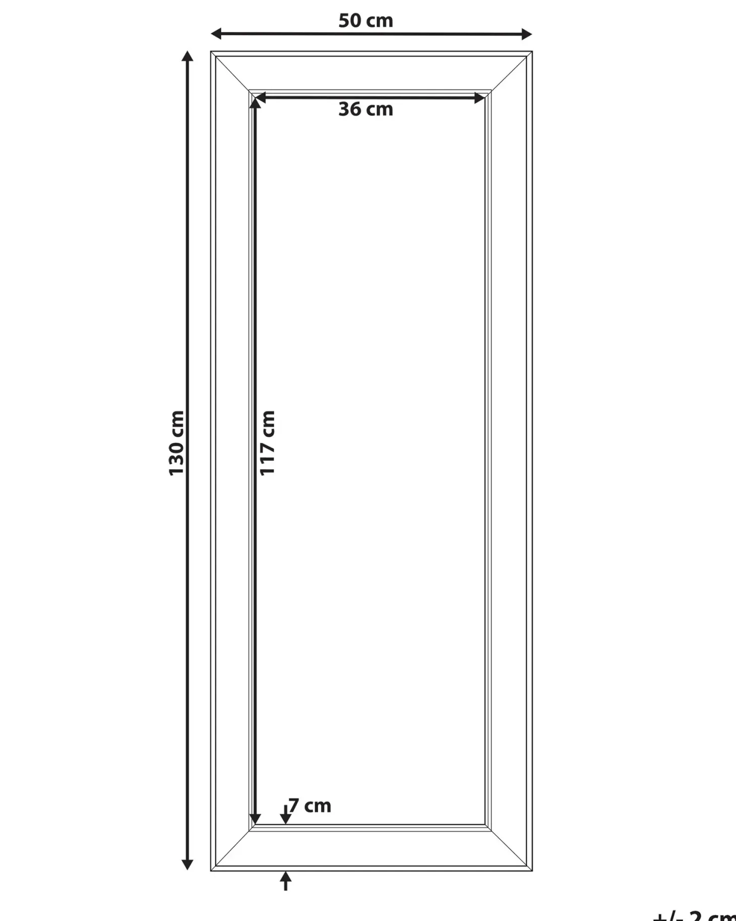 Lustro ścienne BUBRY 50 cm 130 cm Srebrny