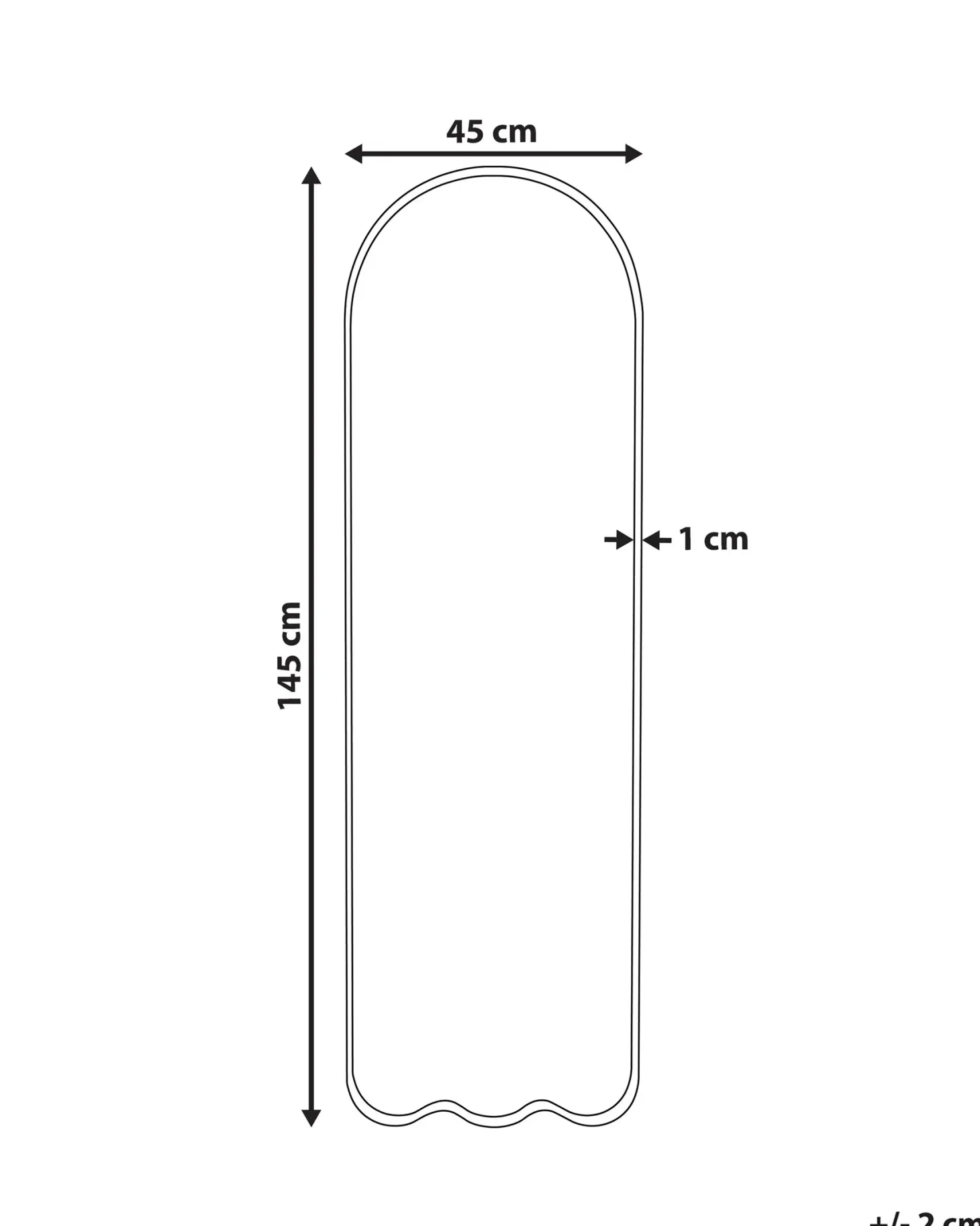 Lustro ścienne BUSSY 45 cm 145 cm Metal Złamana biel