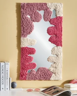 Lustro ścienne CAGERI 41 cm 75 cm Bawełna Różowy