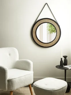 Lustro ścienne CAMBRAI 70 cm 104 cm Rattan Naturalny