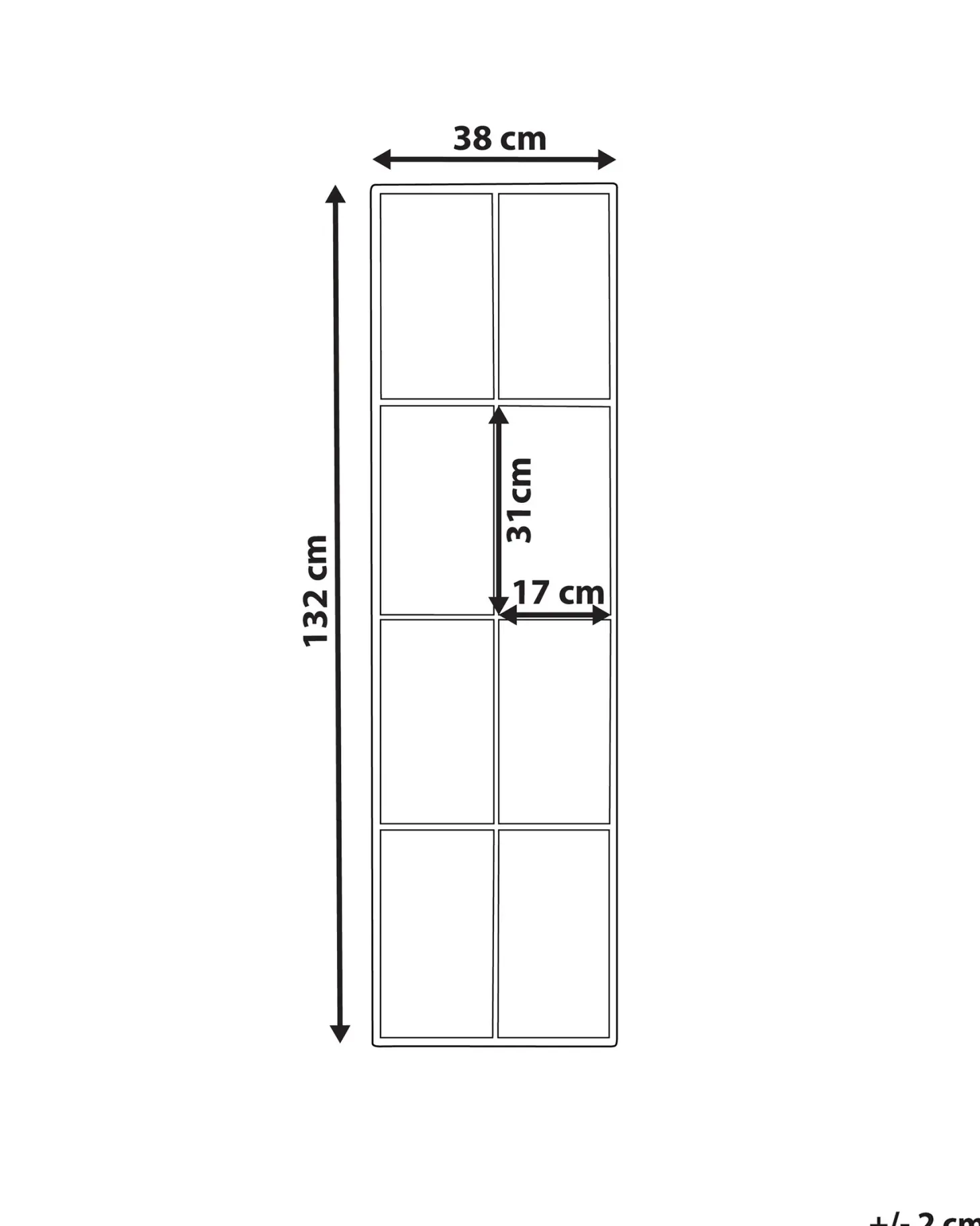 Lustro ścienne CAMON 38 cm 132 cm Metal Czarny