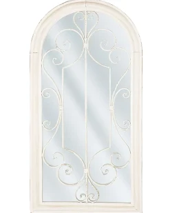 Lustro ścienne CAMPEL 49 cm 97 cm Metal Złamana biel