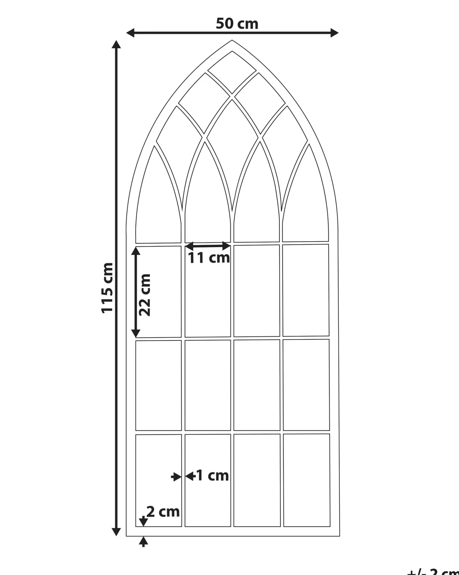 Lustro ścienne CASSEL 50 cm 115 cm Metal Jasnoszary