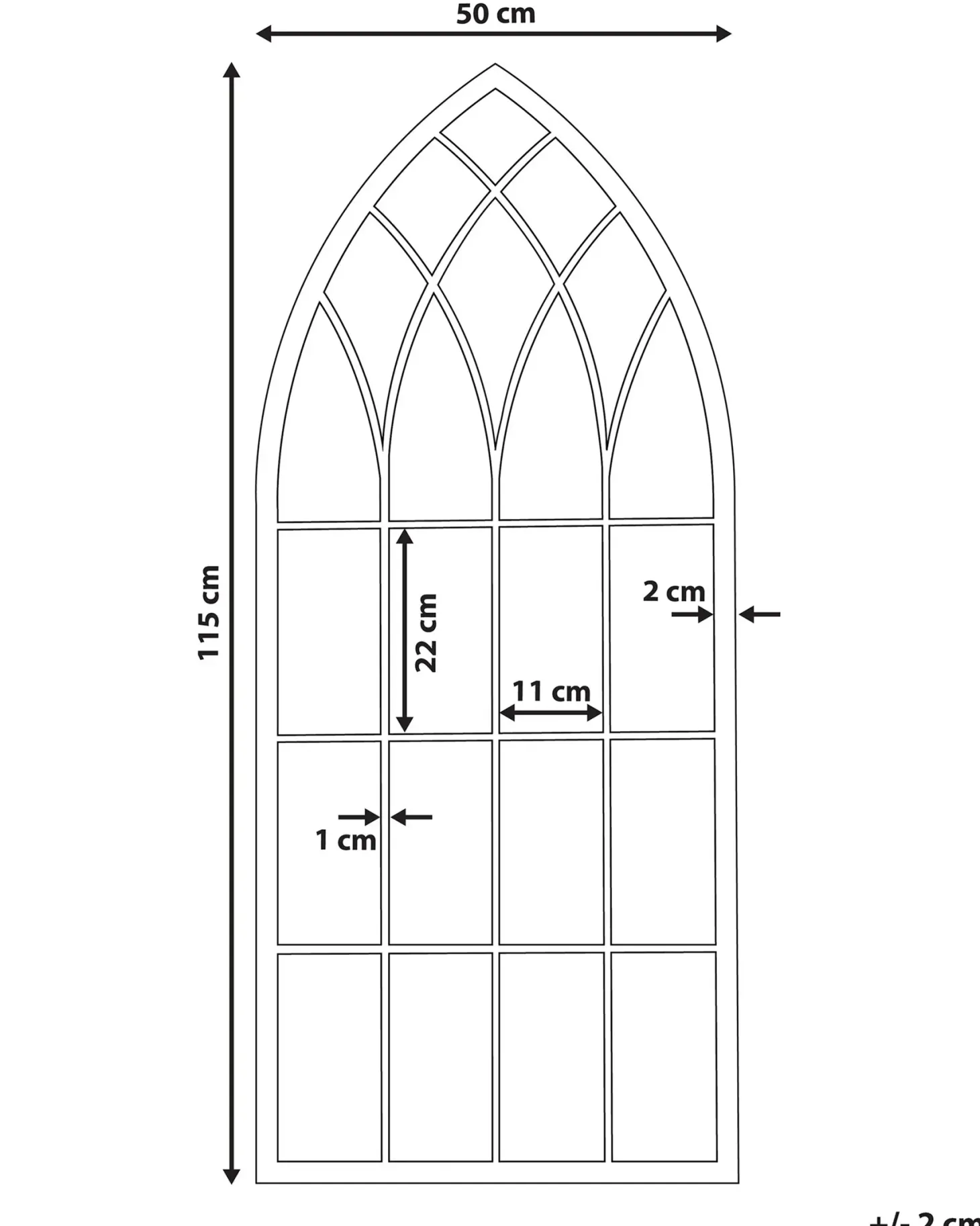 Lustro ścienne CASSEL 50 cm 115 cm Metal Czarny
