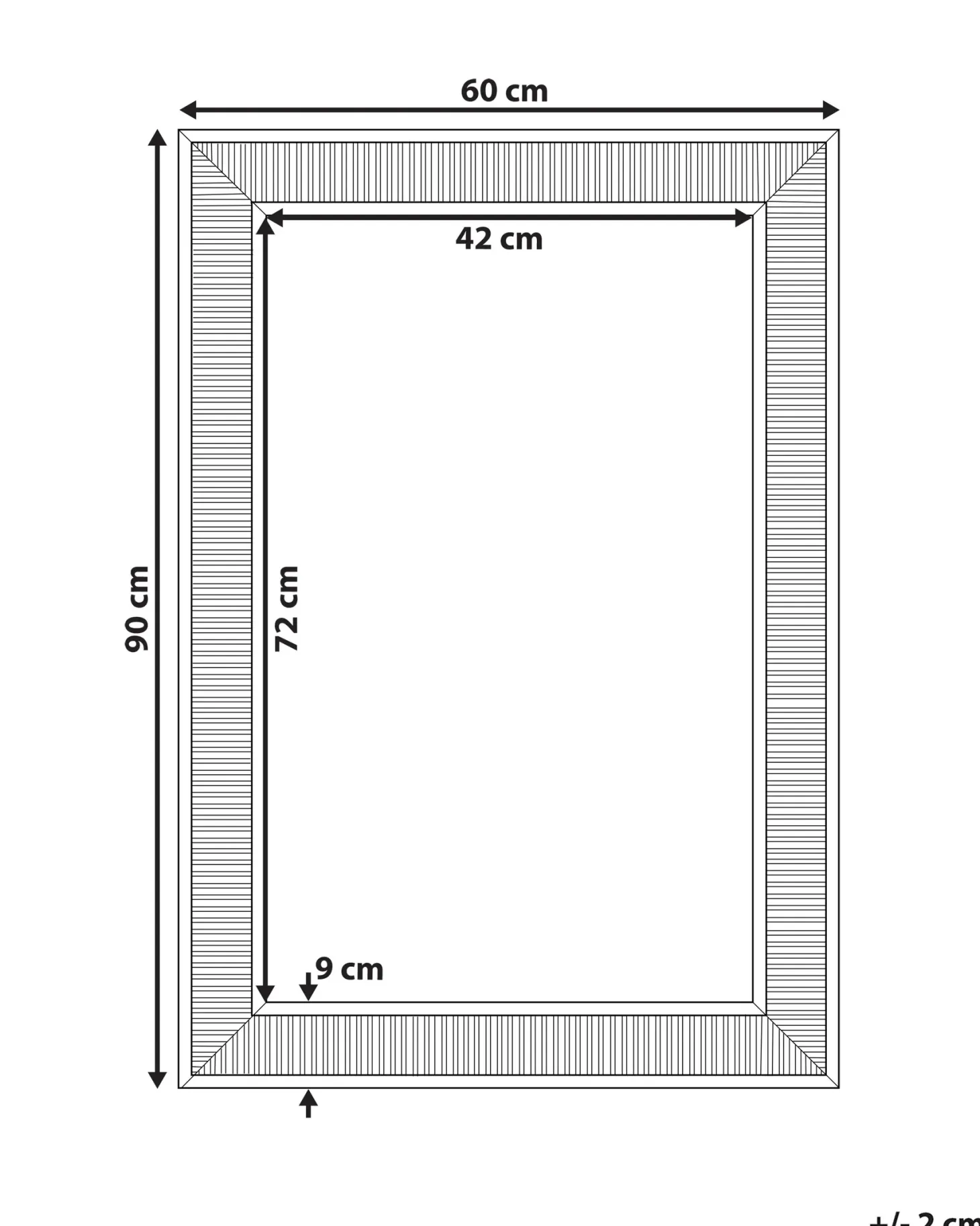 Lustro ścienne CASSIS 60 cm 90 cm Złoty