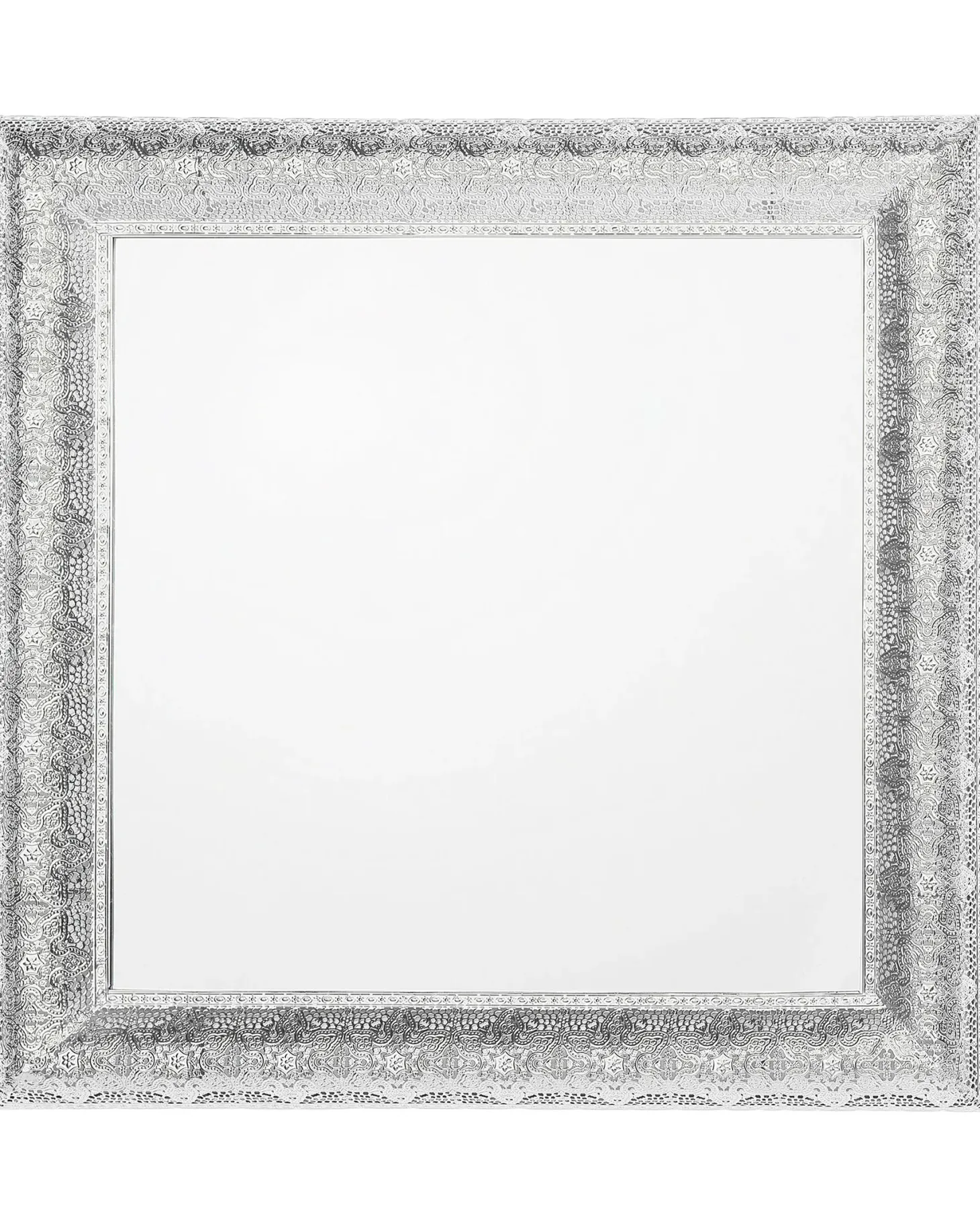 Lustro ścienne CAVAN 65 cm 65 cm Metal Srebrny