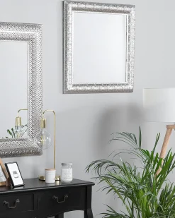Lustro ścienne CAVAN 65 cm 65 cm Metal Srebrny