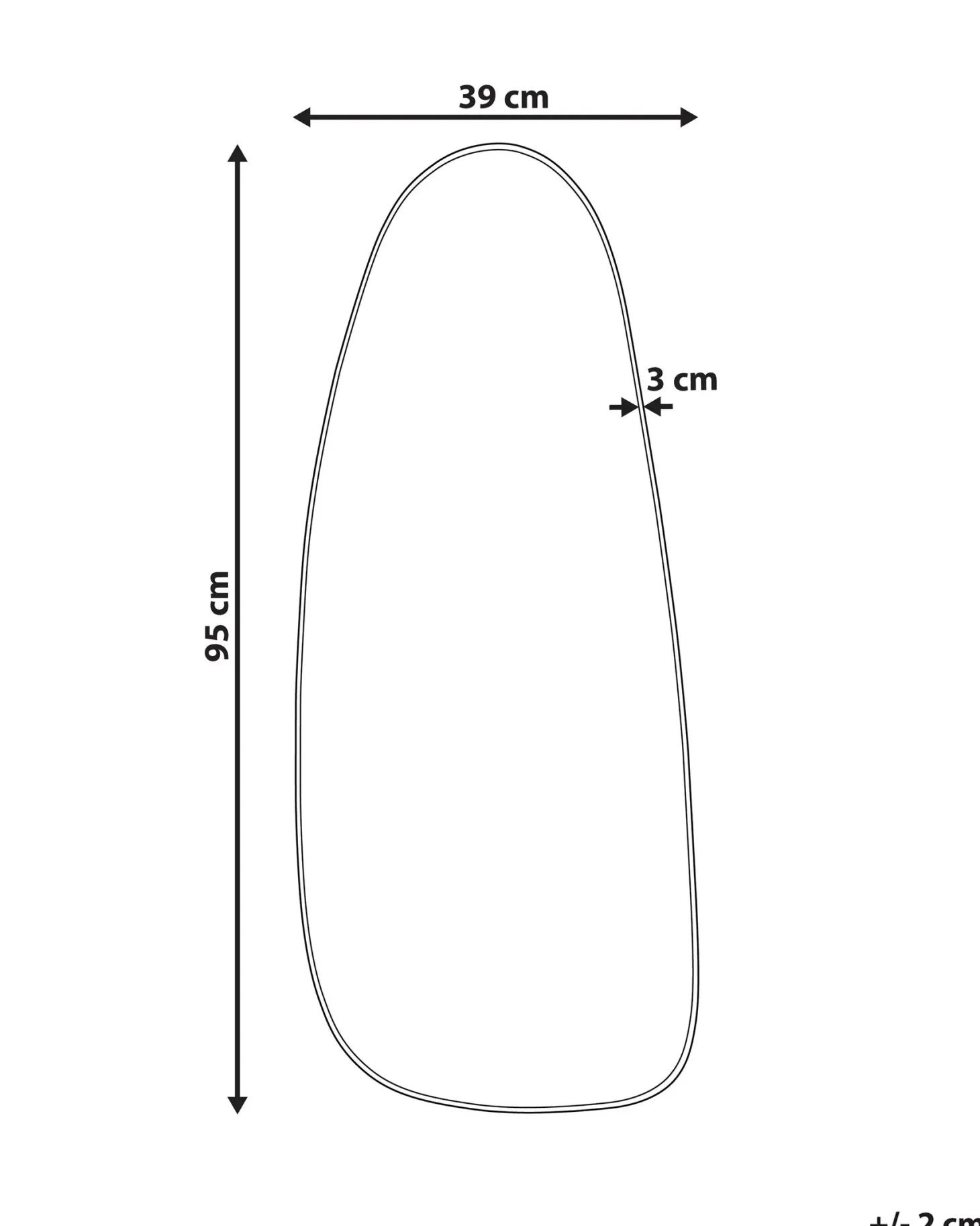 Lustro ścienne CERGY 39 cm 95 cm Metal Złoty