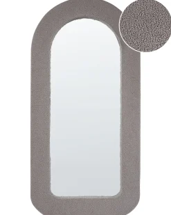 Lustro ścienne CERVON 60 cm 120 cm Boucle Beżowoszary