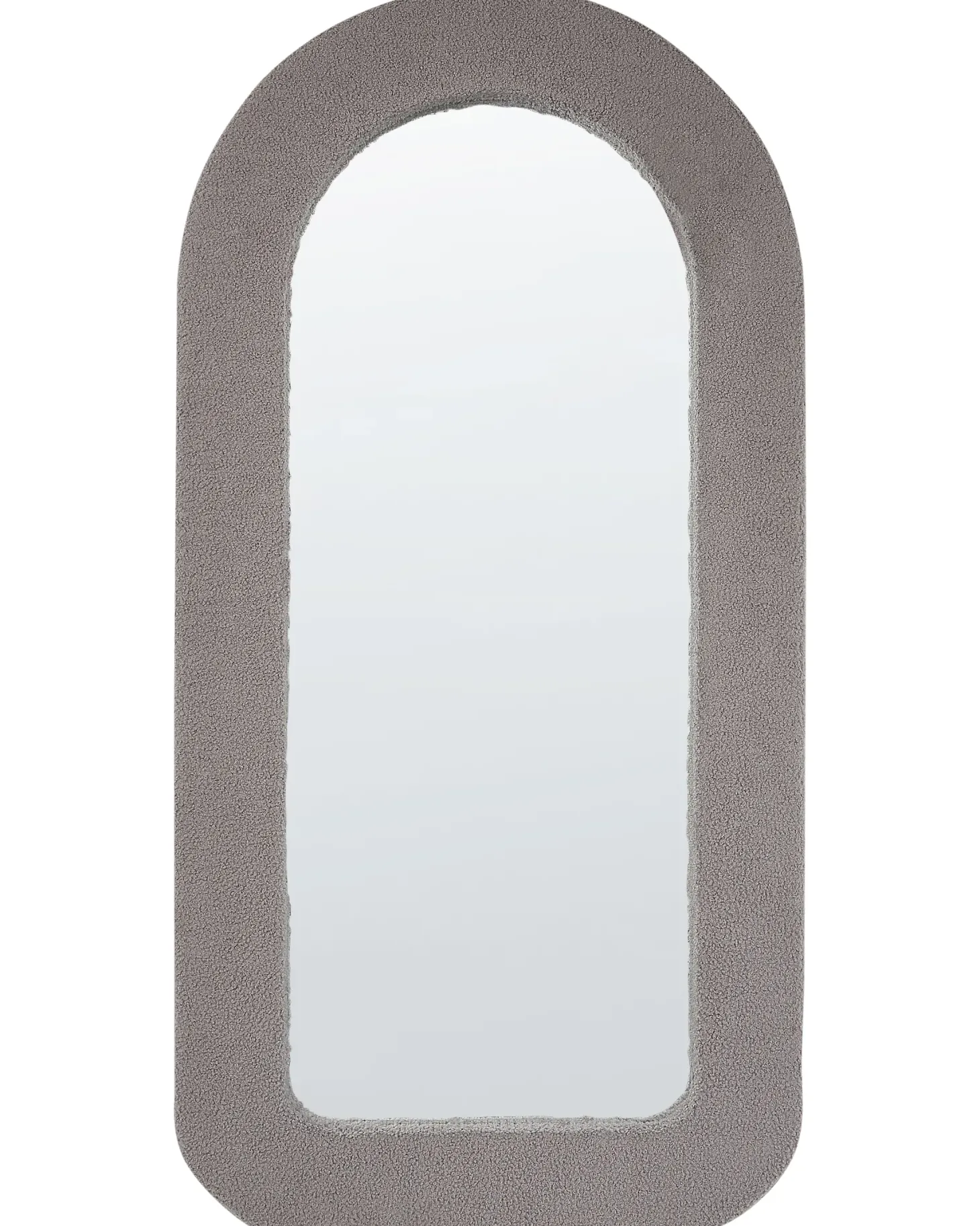 Lustro ścienne CERVON 60 cm 120 cm Boucle Beżowoszary